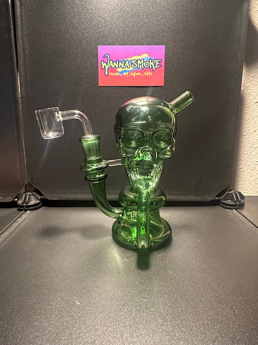 Green Skull Glass